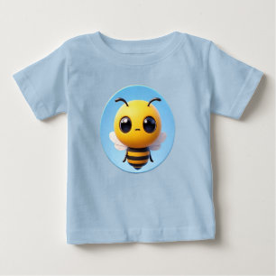 Camiseta Personagem de Abelha de Desenho Animado 3D Fofo