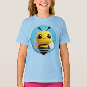 Camiseta Personagem de Abelha de Desenho Animado Fofo Com O