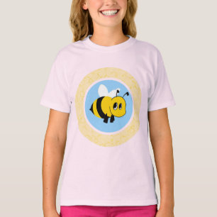 Camiseta Personagem de Abelha de Desenho Animado Fofo Com O