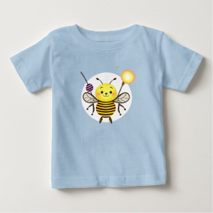 Camiseta Personagem de Abelha de Desenho Animado Sorridente