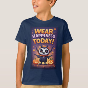 Camiseta Personagem de Abóbora Amigável para o Halloween