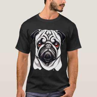 Camiseta Personagem de cachorro Pug engraçado 2
