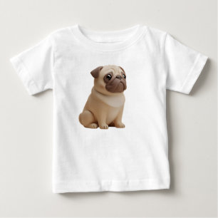 Camiseta Personagem de cachorro pug estilizado em 3D Adoráv