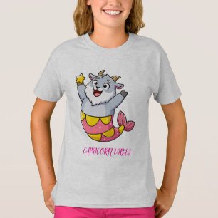 Camiseta Personagem de Capricórnio Fofinho de Cabra Sereia