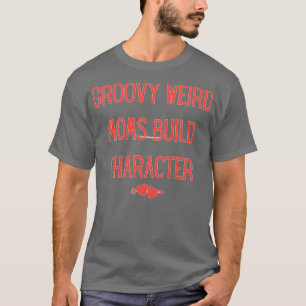 Camiseta personagem de construção de mães estranhas e ranhu