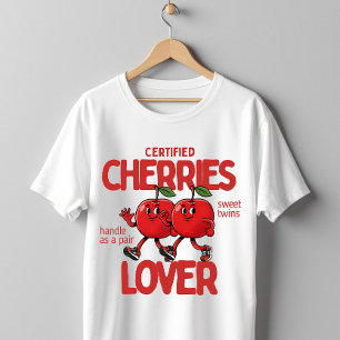 Camiseta Personagem de desenho animado cereja retrô Kawaii