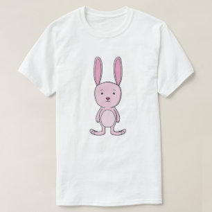 Camiseta Personagem de desenho animado coelho rosa pastel
