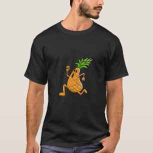 Camiseta Personagem de desenho animado de abacaxi dançante 