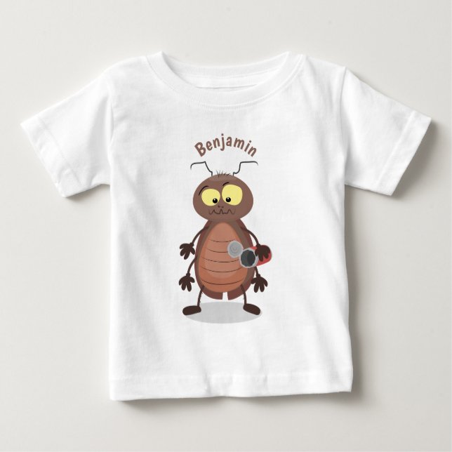 Camiseta Personagem de desenho animado de barata engraçada (Frente)