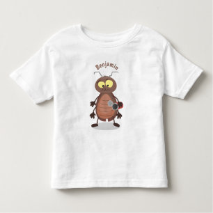Camiseta Personagem de desenho animado de barata engraçada