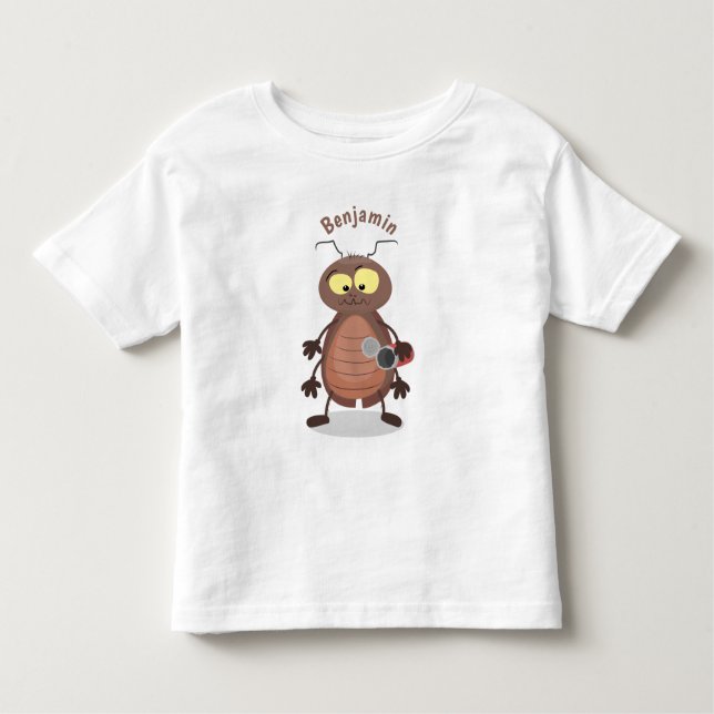 Camiseta Personagem de desenho animado de barata engraçada (Frente)