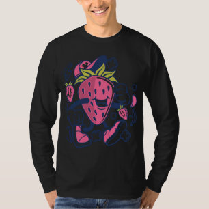 Camiseta Personagem de desenho animado de Fruta de Morango 