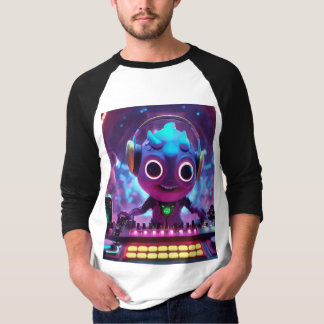 Camiseta Personagem de desenho animado de monstro bonito e 