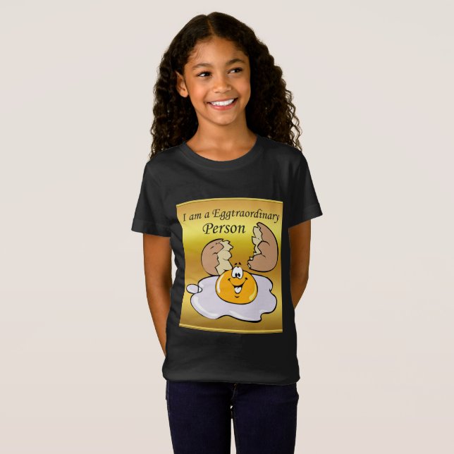 Camiseta personagem de desenho animado de ovo frito com sor (Frente Completa)