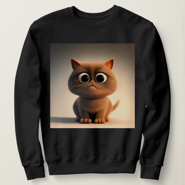 Camiseta personagem de desenho animado de um gato fofo (Frente do Design)