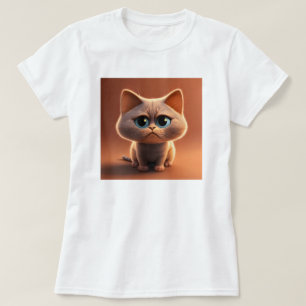 Camiseta personagem de desenho animado de um gato fofo