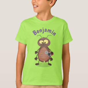 Camiseta personagem de desenho animado engraçado de barata
