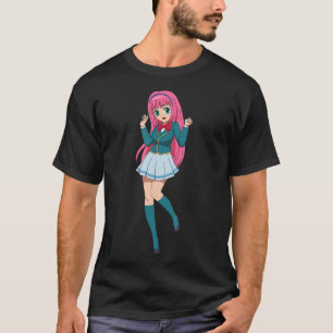Camiseta Personagem de desenho animado Japonês de Anime Gir