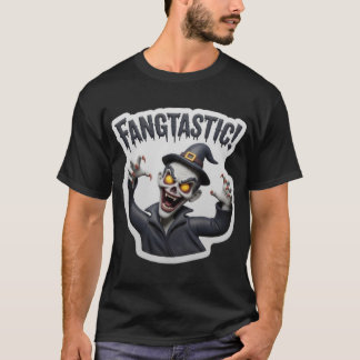 Camiseta Personagem de desenho animado jubiloso de zumbi co