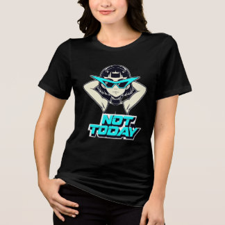 Camiseta Personagem de desenho animado legal com Neon 'Não 