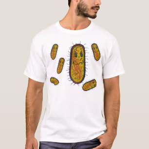 Camiseta Personagem de desenho animado médio das bactérias