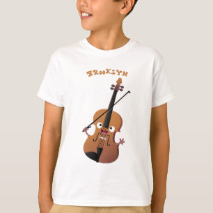 Camiseta Personagem de desenho animado musical de violino e