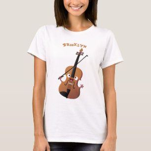 Camiseta Personagem de desenho animado musical de violino e