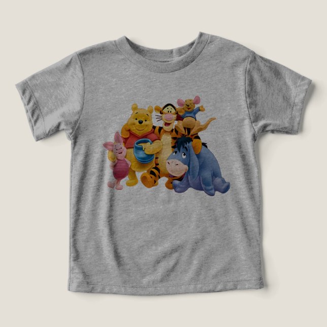 Camiseta Personagem de desenho animado Winnie Pooh Bear Hon (Design frontal)