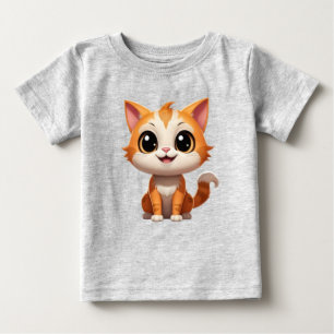 Camiseta Personagem de desenho de gato laranja fofo-89738