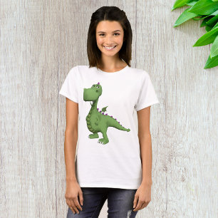 Camiseta Personagem de Dinossauro Verde com Espinhos Roxos