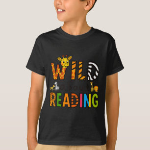 Camiseta Personagem de estampa animal lendo um livro infant