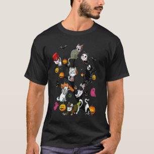 Camiseta Personagem de Gato de Terror Fantasia Divertida de