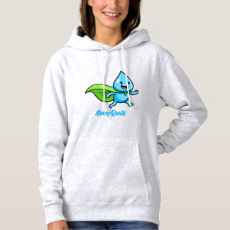 Camiseta Personagem de Gota de Água de Estilo de Vida Verde