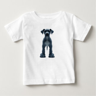 Camiseta Personagem de Grande Danês Azul Estilizado em 3D
