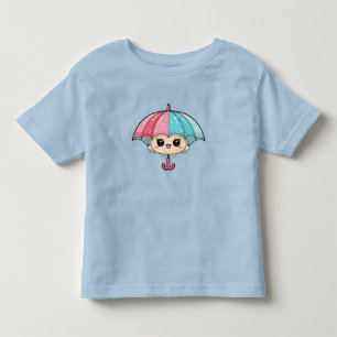 Camiseta Personagem de Guarda-chuva de Desenho Adorável