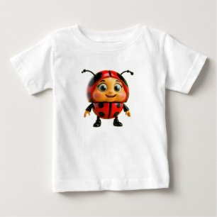 Camiseta Personagem de Joaninha de Desenho Animado Fofo