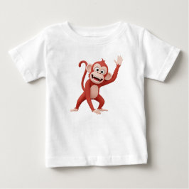 Camiseta Personagem de macaco acenando Olá