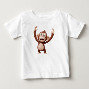 Camiseta Personagem de Macaco Celebrando