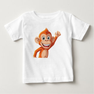 Camiseta Personagem de Macaco de Desenho Animado Laranja Ac