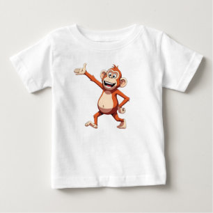 Camiseta Personagem de Macaco Gesticulando e Sorriso