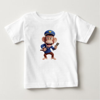 Camiseta Personagem de macaco piloto em uniforme azul de ca