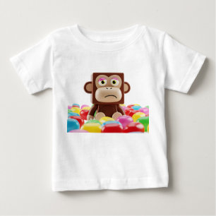 Camiseta Personagem de macaco quadrado triste em 3D com Jel