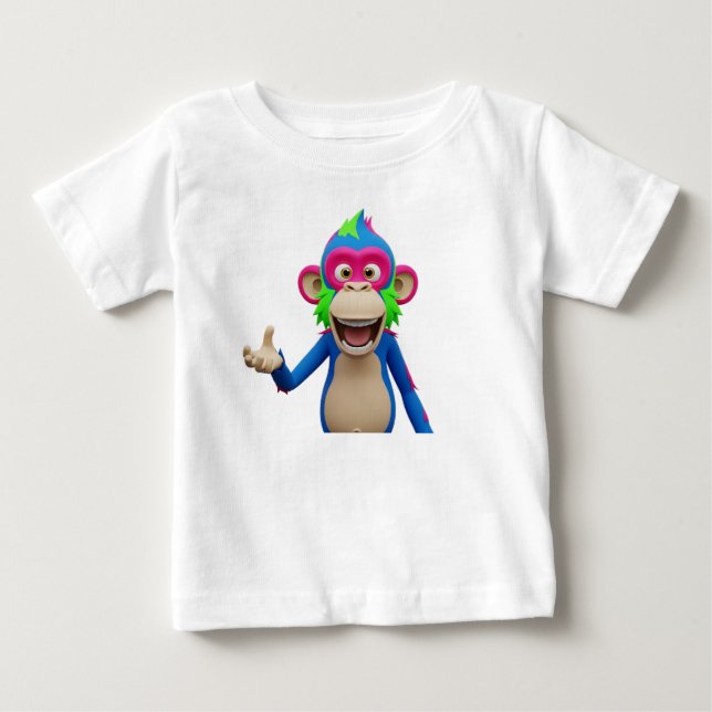 Camiseta Personagem de Macaco Rindo (Frente)
