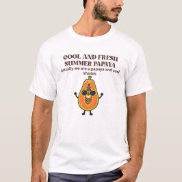 Camiseta Personagem de Mamão Fresco e Legal de Verão 