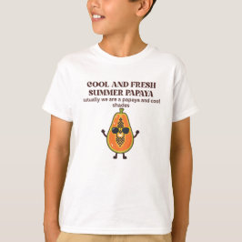 Camiseta Personagem de Mamão Legal e Fresco de Verão