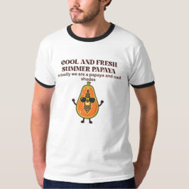Camiseta Personagem de Mamão Legal e Fresco de Verão
