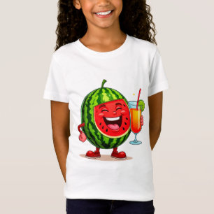 Camiseta Personagem de Melancia Sorridente se Deliciando