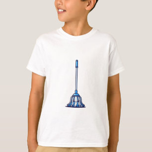 Camiseta Personagem de Mop de Desenho Animado Azul Kawaii p