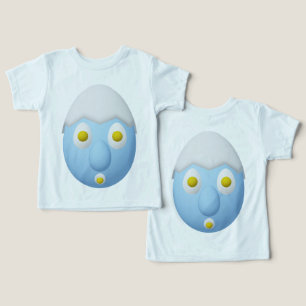 Camiseta Personagem de Ovo Excêntrico RG & RA Design Fofo