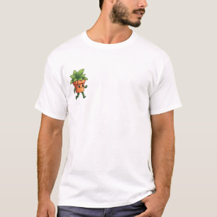 Camiseta Personagem de Planta em Vaso Andando Feliz com Rac